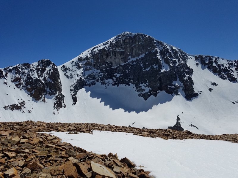 Looking at Mt Dana and the Couloir (left of peak)