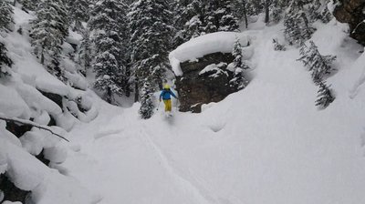 After the Flora Creek drainage gets tighter and steeper, down lower from the entrance point.