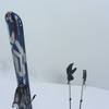At the top of Rectangle Peak in white-out conditions, getting ready to ski down in the worst possible style.