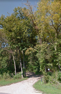 Entrance to parking at Pohlman Prairie Preserve.