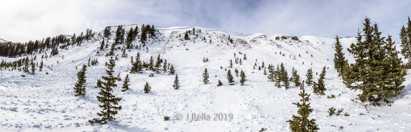 Avalanche Ridge - this massive R4D3.5 slide came down on January 20th, 2018.  The slide was nearly a half mile across Long Canyon's west wall