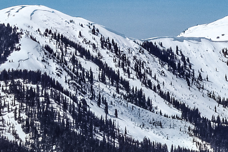 A very large slab released on Avalanche Ridge during March 2019, pic from the top of the Bong Chute March 20th