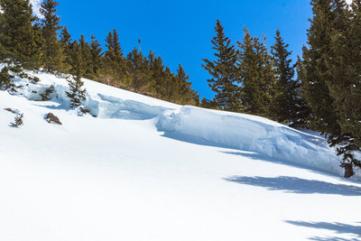 6' deep flank crown near the top of the Bong Chute, R3D2.5 slide released March 14th, pic from March 20th.