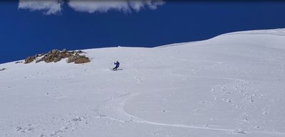 KG nearing the bottom of Noname April 20th 2019, Berthoud Pass, Oatmeal Bowl