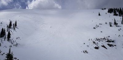 Right tracks are from the Roberts Creek approach, Left Tracks are for the top of the Roberts Creek NE Headwall, Berthoud Pass