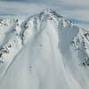 North Face Canwell Pk. Look for ski/snowboard tracks for scale. Photo by Phillip Wilson.