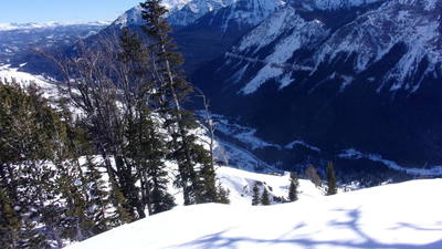 View down into Cooke City from East Ridge of Mineral Mountain