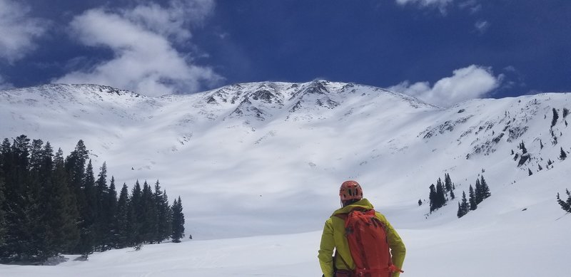 Looking up at the ski line May 11th 2019