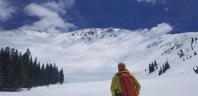 Looking up at the ski line May 11th 2019