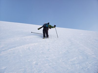 Ascending the East face of Mt Sherman