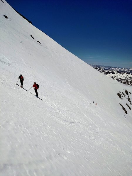 Midway up the grueling climb to Leavitt Peak.