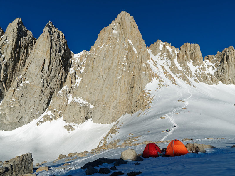 View of the Mountaineers gully from Iceberg Lake