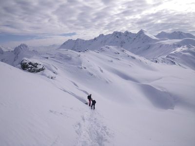 About to drop into the fun parts. Right after this flat section, it opens up into a beautiful wide open slope.
