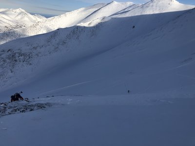 Working up the main ridge.