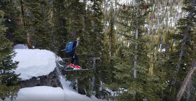 Garrett Gillest getting air, age 14, "Parking Lot Glades" at First Creek on Berthoud Pass