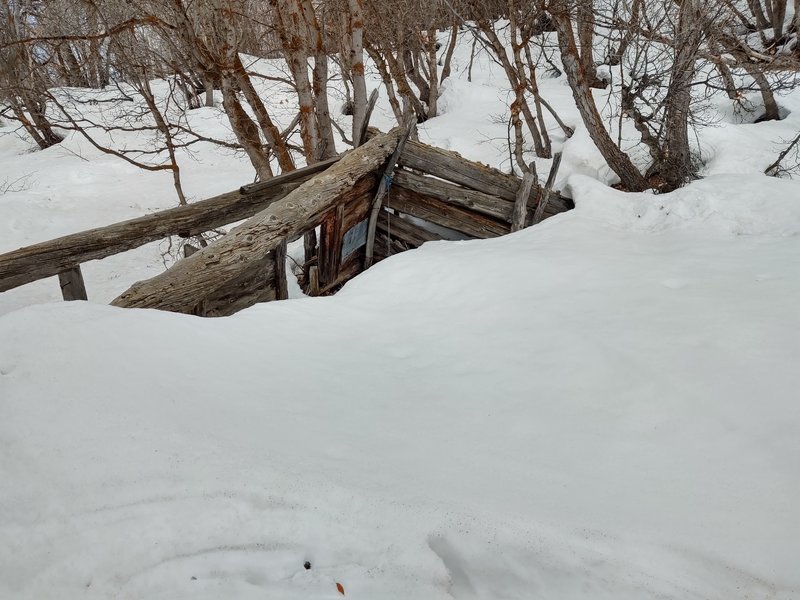 The broken down cabin of Kenny Creek.  You'll get odd looks going down the trail with skis on your back, and everyone will be asking you if you "reached the cabin."  Tell them you got lost and couldn't find it.