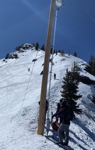 Looking up towards Cardiff Peak from Cardiff Pass.