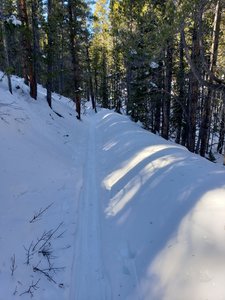 Just follow the old flume.