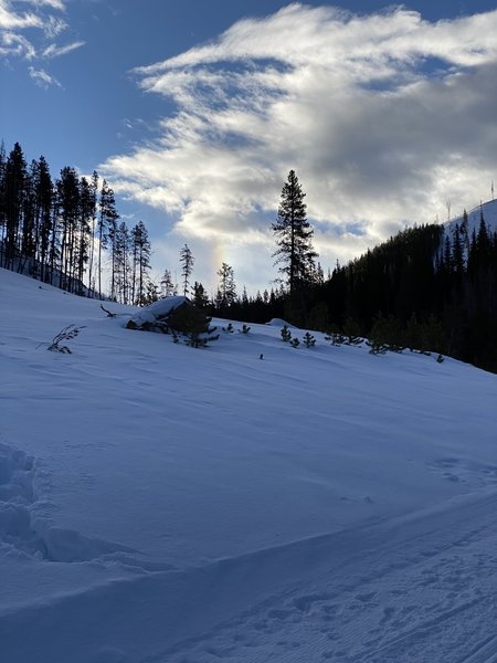 Keystone Gulch - Service Road 175 - Regularly groomed for Keystone Service vehicles.  It's about one lane wide and excellent for beginner or intermediate Nordic skiers.