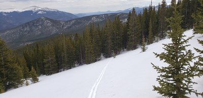 The skin track across one of the many open areas of the glades.