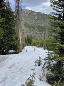 View looking down slope at ~9950ft