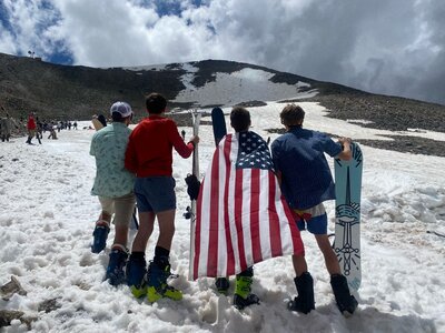 The remaining snow on July 4th, 2022. The "wiggle" is off to the left.