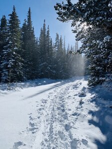 Left Hand Reservoir road in very early season conditions.
