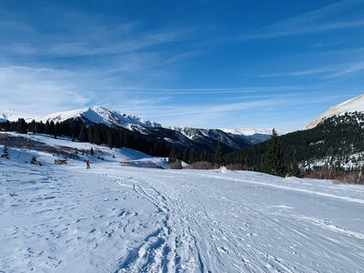 The summit of Guanella Pass, on the road in January