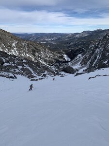 Bombing down the Tyndall Descent.