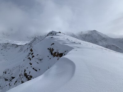 North facing cornice opposite Mayflower Hill descent.