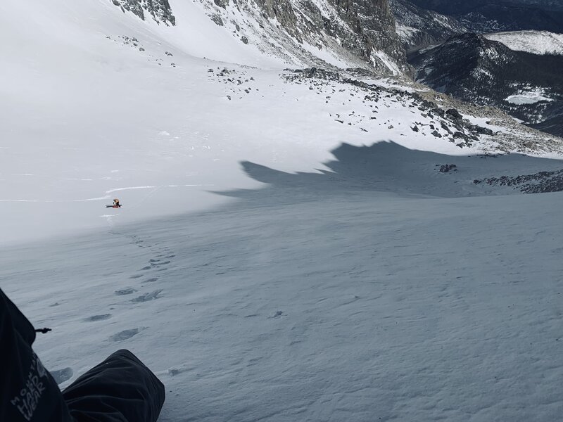Climbing the southern aspect of the glacier (skiers right or climbers left) provides a mellow angle for bootpacking.