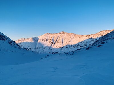 Looking out of the Arkansas Basin, to the northeast, at dusk in February from atop the Arkansas Tarn.