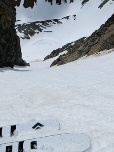 halfway down Conundrum Couloir