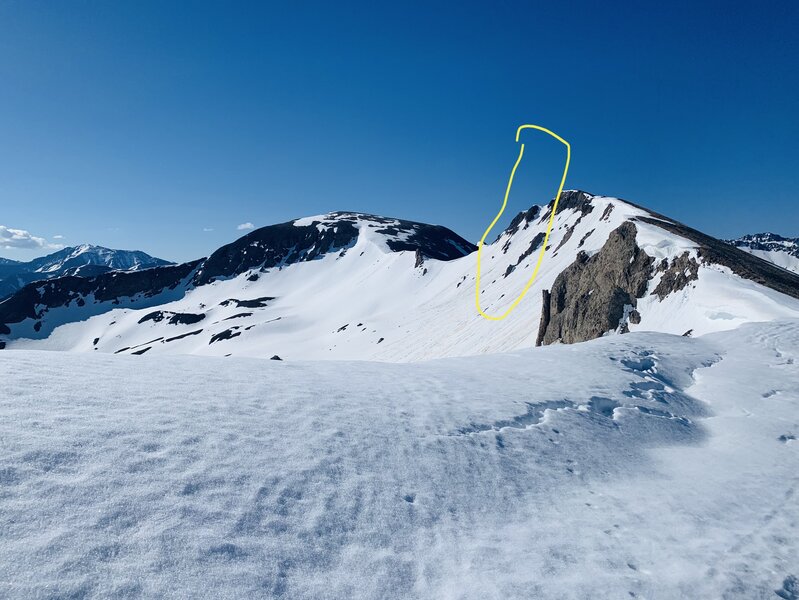 Cosmic Couloir circled here