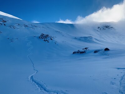 Looking back at the lower pitches of the NF of James Peak.