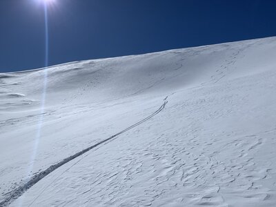 Ski lines on the EF of Machebeof