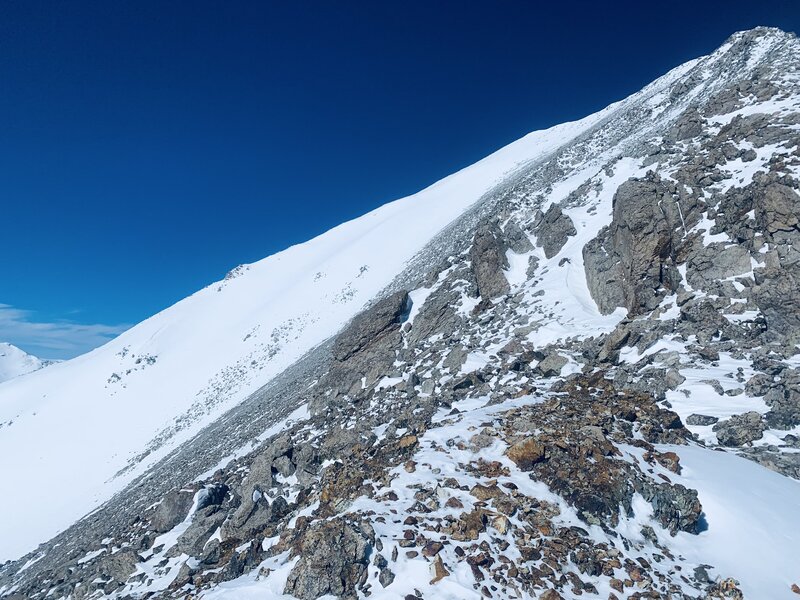 The grand couloir, seen from the east ridge.