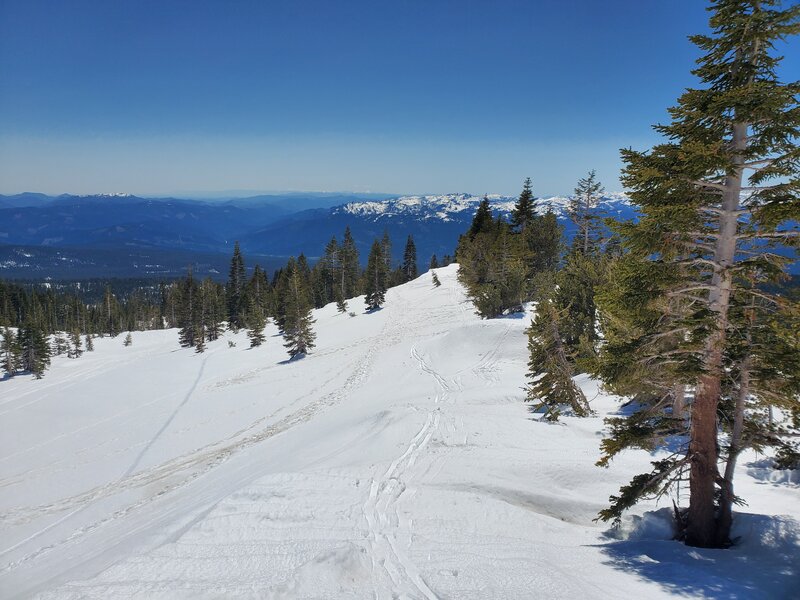 Looking down from Green Butte ridge line.