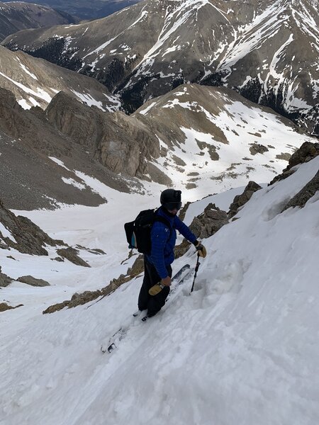 Huron Peak - East Face Coulier Ski Ascent, St. Elmo, Colorado