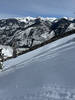 Bout 50 vertical feet from the top of Riley Bowl, looking east across the Crystal River valley to the west elks. Pt. 12,461 and maybe Hawk Benchmark are visible