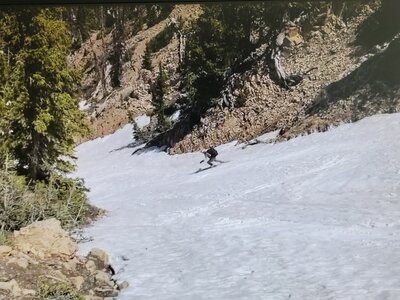 On my way down the upper entrance to the Grand Couloir.