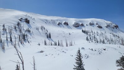 Brian Head Peak Chutes from below on a deep snow year.